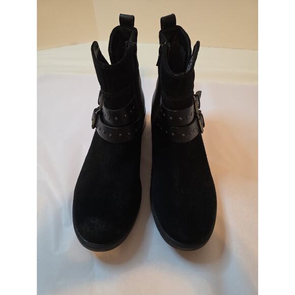 Clarks Swansea Ankle Boots Black Suede 9 M Side Zip - Picture 6 of 14
